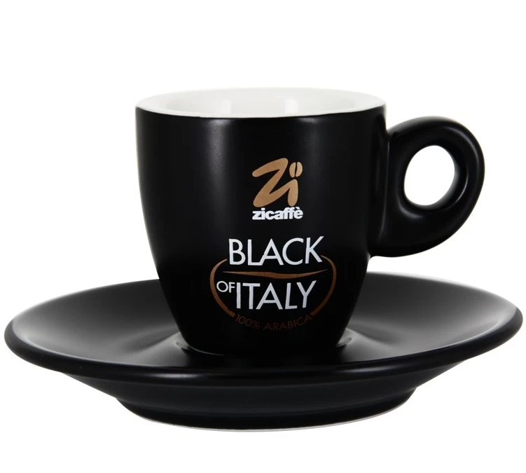 6 Tasses Et Sous-tasses Black Of Italy 7cl - Zicaffè 2 6 Tasses Et Sous-tasses Black Of Italy 7cl - Zicaffè – Image 2