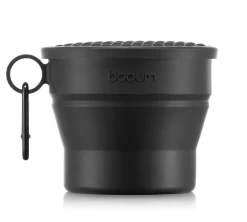 Gobelet De Voyage - BODUM - Bistro Rétractable Avec Couvercle Et Mousqueton, 0.3 L, Noir