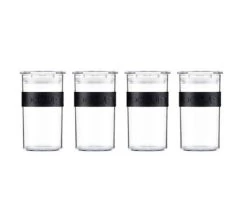 4 Bocaux Noirs - Conservation PC PRESSO - 25 Cl -BODUM