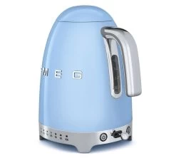 Bouilloire SMEG KLF04PBEU Bleu Azur - Température Réglable + Offre Cadeau -Café Boissons Magasin bouil azur bouton