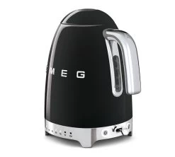 Bouilloire SMEG - Température Réglable - KLF04BLEU Noire 1,7 L + Offre Cadeau -Café Boissons Magasin bouilloire noire vernis smeg