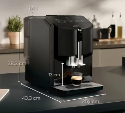 SIEMENS EQ300 - TF301E09 Noir - Garantie 3 Ans -Café Boissons Magasin dimensions 1