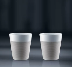 Tasses BODUM - Bistro En Porcelaine Avec Bande Silicone Blanche 2x30cl -Café Boissons Magasin image secondaire 13732 2.0