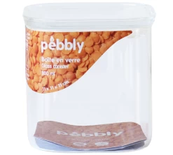 Boîte De Conservation Carrée En Verre 800ml - PEBBLY