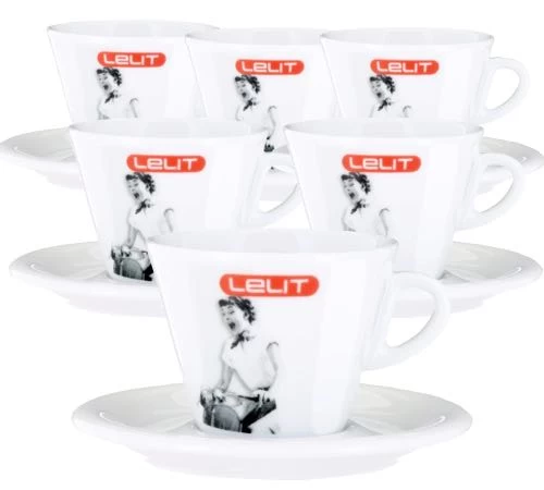 Lot De 6 Tasses + Sous Tasses Cappuccino 19cl - Lelit 1 Lot De 6 Tasses + Sous Tasses Cappuccino 19cl - Lelit
