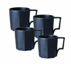 Lot De 4 Mugs 30 Cl Noir OCT - KINTO
