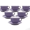 Tasses - ORIGAMI - Tasses Et Sous Tasses Latte Bowl Violet 19cl X6