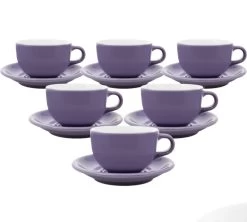 Tasses - ORIGAMI - Tasses Et Sous Tasses Latte Bowl Violet 19cl X6