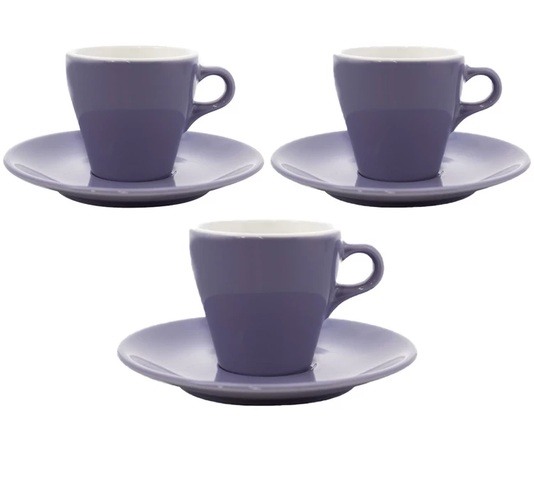 3 Tasses Et Sous Tasses Espresso 9cl Violet - ORIGAMI 1 3 Tasses Et Sous Tasses Espresso 9cl Violet - ORIGAMI