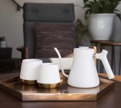 Bouilloire Traditionnelle Stagg Blanc 1 L Col De Cygne - FELLOW -Café Boissons Magasin staggblanc tass