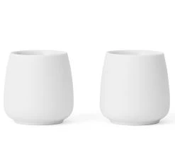 Lot De 2 Tasses Nicola En Porcelaine Blanche 8cl - Viva Scandinavia